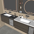 Modern Bathroom Cabinet Bathroom Counter Basin Bathroom Ornaments Mirror Cabinet Sink 3d model