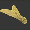 Insect Shaped Metal Craft With Carved Patterns And Dark Brown Glossy Finish