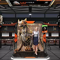 Progate Gaming Exhibition Booth With Modern Design Display Counters Brand Logos And Staff