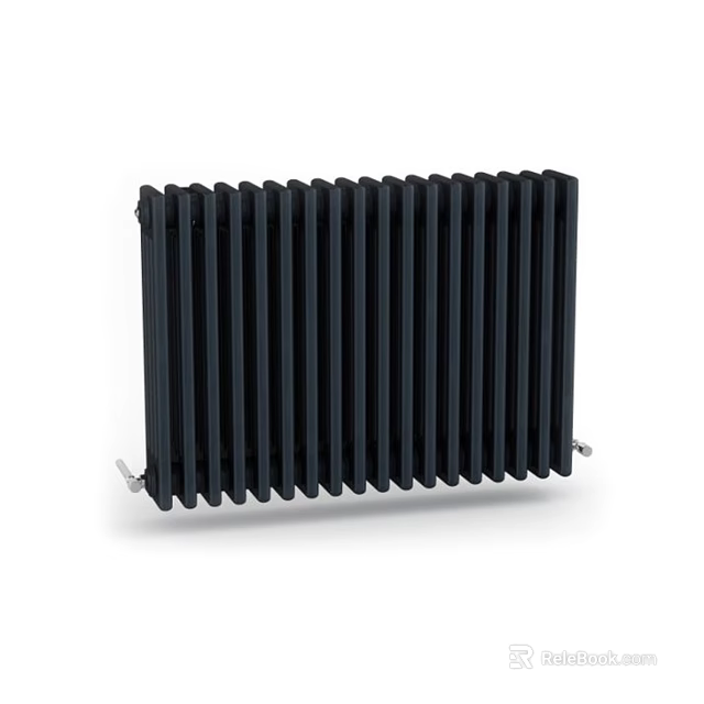 Modern Black Bathroom Cabinet with Vertical Slats and Sleek Storage Design 3d model 