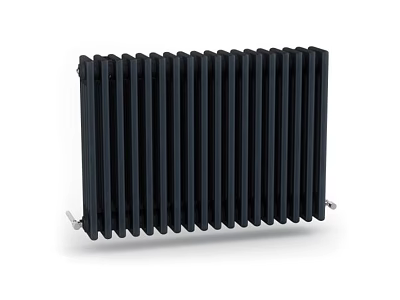 Modern Black Bathroom Cabinet with Vertical Slats and Sleek Storage Design 3d model