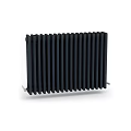 Modern Black Bathroom Cabinet with Vertical Slats and Sleek Storage Design