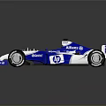 Blue And White Sauber Racing Car With Aerodynamic Design And Sponsor Logos