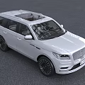 White Lincoln Luxury SUV Exterior with Chrome Grille and Modern Headlights