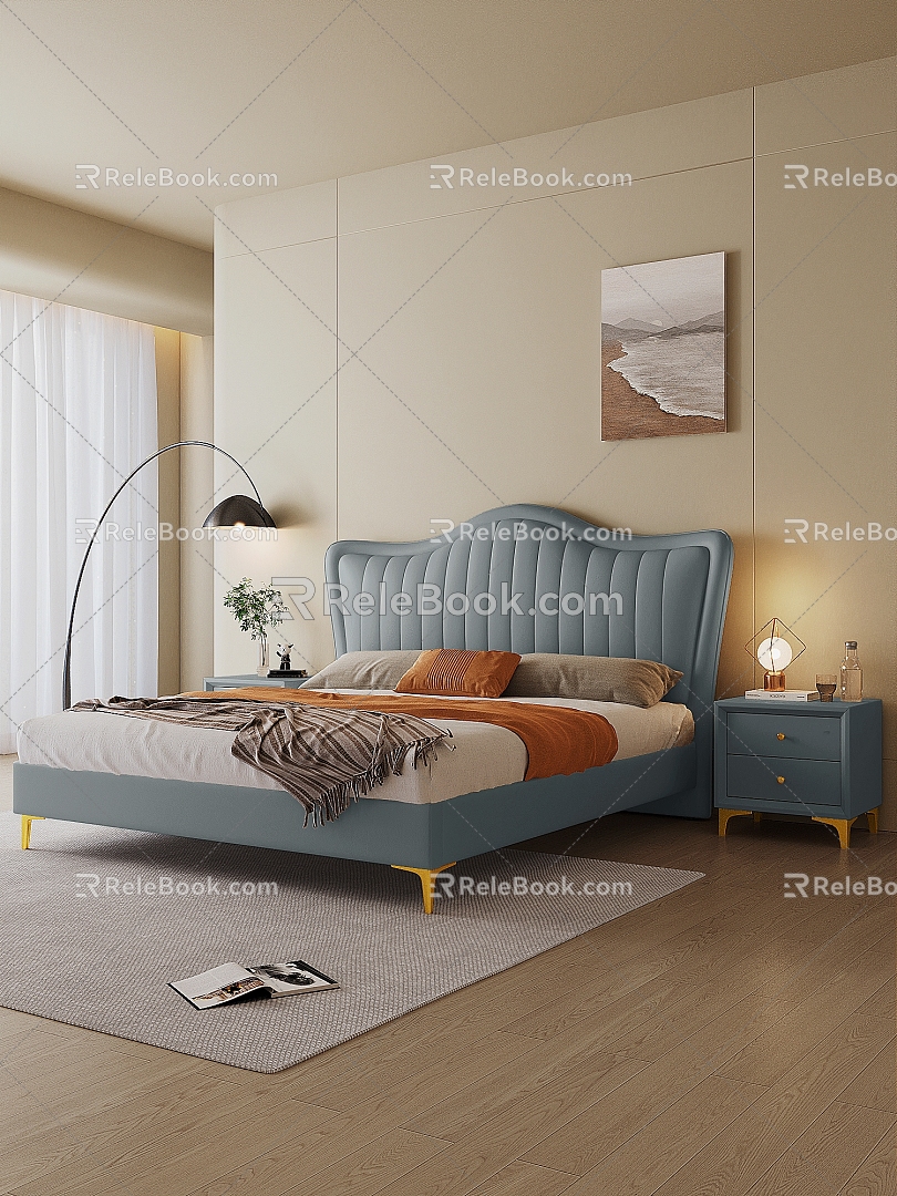 Modern Double Bed 3d model