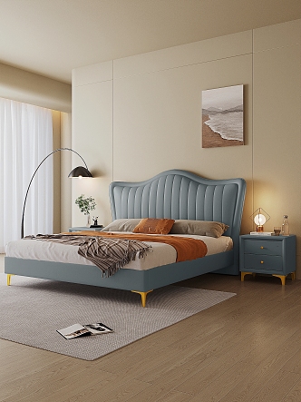 Modern Double Bed 3d model