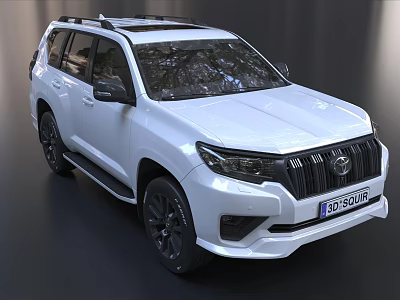 Modern White SUV With Bold Front Grille Black Alloy Wheels And Roof Rack 3d model Modern White SUV With Bold Front Grille Black Alloy Wheels And Roof Rack 3d model
