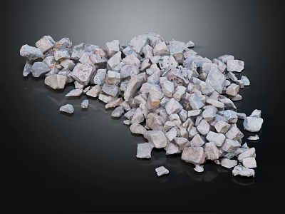 Natural Gray Stone Chunks for Landscaping Construction and Decorative Use 3d model