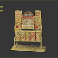 Red Sweet Art Candy Vending Machine Featuring Colorful Candy Boxes Metal Stand Gray Base