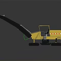 Yellow Construction Vehicle Paver With Green Hoses Tracked Chassis And Cab