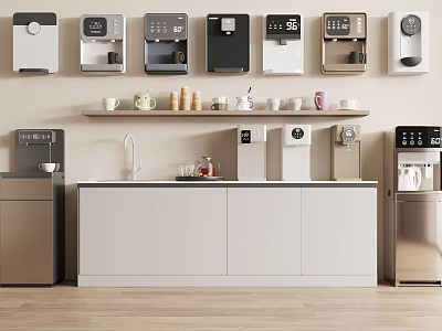 Modern Kitchen With Various Daily Appliances 3d model
