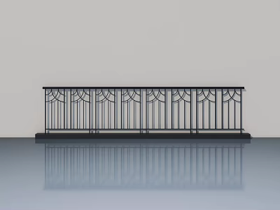 Black Metal Swing Door With Intricate Decorative Patterns And Floor Reflection 3d model