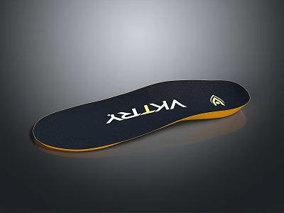 High Quality VRTX Black Insole With Yellow Base And Ergonomic Supportive Design 3d model