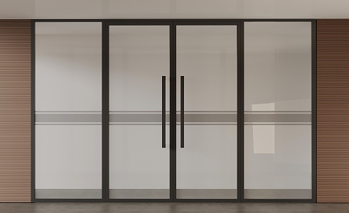 Glass double door 3d model