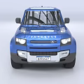 Blue SUV Vehicle With Modern Exterior Design Shiny Bodywork Silver Alloy Wheels And Front Grille