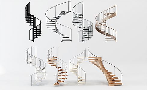 modern revolving staircase glass revolving staircase 3d model