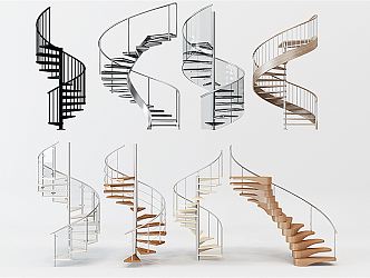 modern revolving staircase glass revolving staircase 3d model