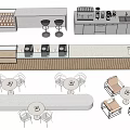 Modern Water Bar Counter Cashier Counter Coffee Bar Counter Tea Counter 3d model