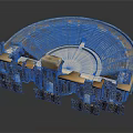 Ancient Amphitheater With Stone Structure And Tiered Seats Circular Design Historical Ruins