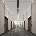 modern elevator hall 3d model