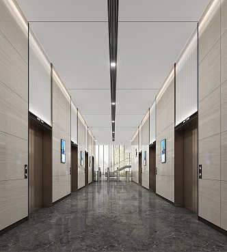 modern elevator hall 3d model