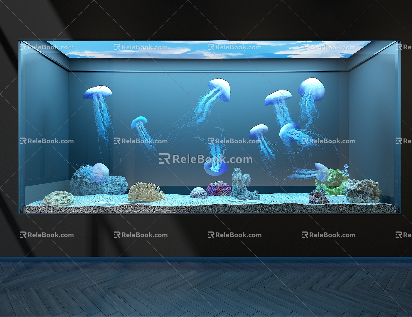 jellyfish aquarium 3d model