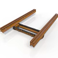 Detailed Train Railroad Track System Featuring Crossing Structure And Metal Rails