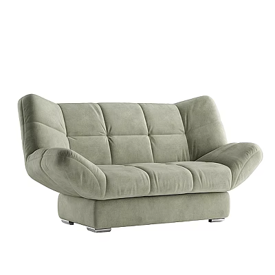 Light Green Two Seater Sofa With Velvet Fabric Modern Design Curved Backrest Unique Armrests 3d model