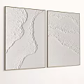 White Textured Art Paintings For Wall Decoration 3d model
