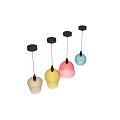 Colorful Glass Pendant Lights With Various Shapes Metal Base And Decorative Design