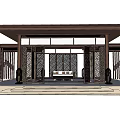 New Chinese-style Corridor Frame Residential Corridor Frame 3d model