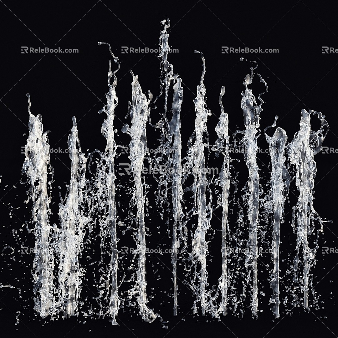 Modern gardening sketch fountain spray water waterfall water 3d model