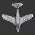 Vintage Space Aviation Aircraft Model With Red Triangular Insignia And Gray Body