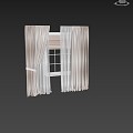 Modern Curtain Window Screen 3d model