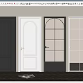 Modern Hinged Doors Featuring Various Styles Black White Frames And Glass Grid Panels