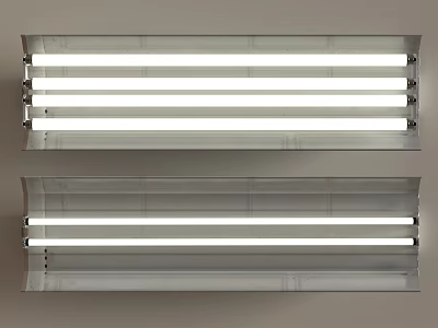 Silver Linear Grille Lights With Metal Frame For Office Ceiling Mounted Lighting 3d model