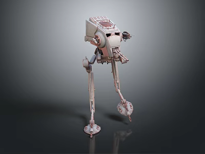Mechanical Character Walker Robot Design With Long Legs And Detailed Structure 3d model