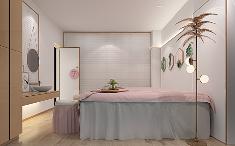 Modern spa club treatment room 3d model