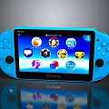Sony Blue PS Vita Handheld Gaming Console With App Icons On Screen