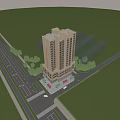 Modern High Rise Residential Building With Exterior Window Design And Architectural Details
