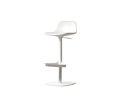 Modern White Bar Stool With Sleek Design And High Footrest Support 3d model