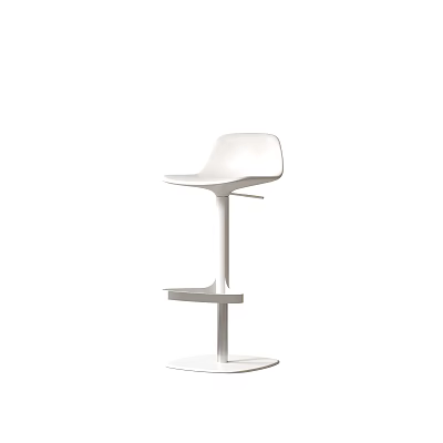 Modern White Bar Stool With Sleek Design And High Footrest Support 3d model