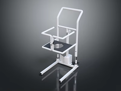 White Leisure Chair With Metal Frame Armrests And Modern Minimalist Design 3d model