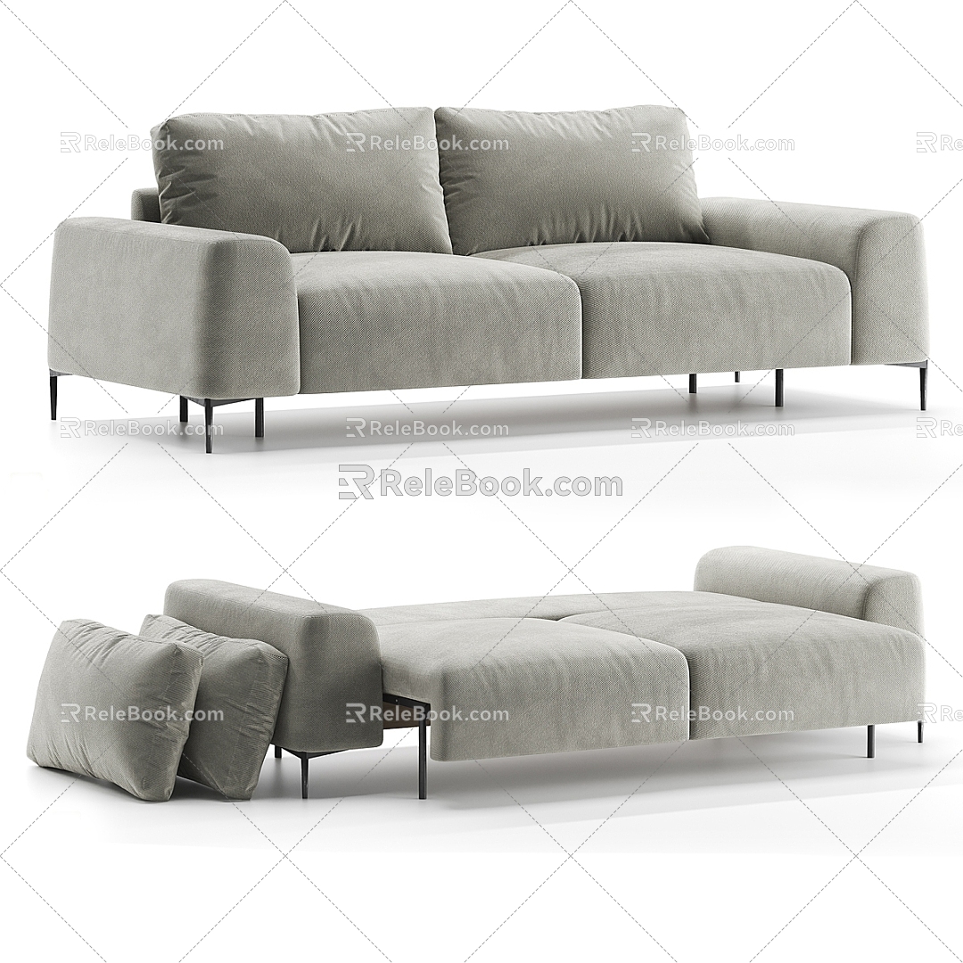 Nordic Sofa Bed Simple Sofa 3d model