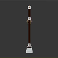 Outdoor Lamp Post Design With Extended Arm Copper Lantern And White Base