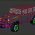 Blue Jeep Rubicon Four Door Off Road Vehicle With Large Tires And Shiny Wheels