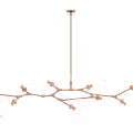 Branching Bubble Chandelier with Transparent Glass Shades and Copper Frame Design for Modern Interior Lighting