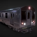Sleek Modern Silver Train Carriage With Front Headlights And Streamlined Design 3d model