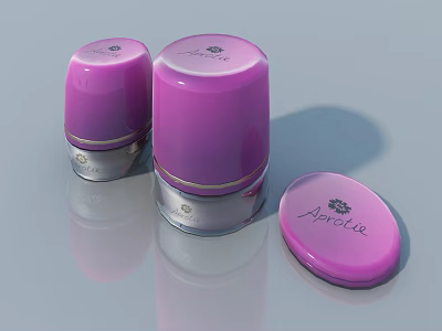 Purple Archee Cosmetic Jars With Side Hinged Door Lids And Smooth Design 3d model