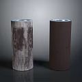 Decorative Cylindrical Household Items With Gray And Brown Textured Surfaces For Home Decor